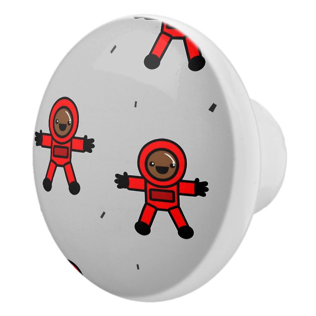 Red kostym astronauter på grått knopp (Höger)