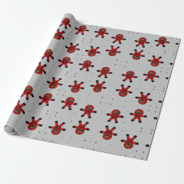 Red kostym astronauter på grått presentpapper