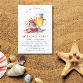 Red Kräftor Low Land Boil Födelsedagsfest Inbjudningar