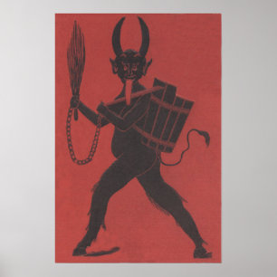 Red Krampus Basket Switch Chain Tunga Poster