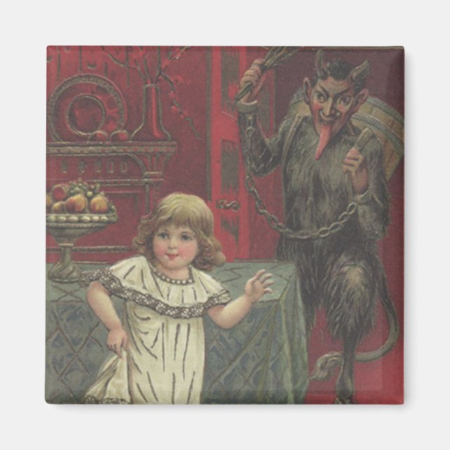 Red Krampus Girl Dining Room Switch Magnet (Framsidan)