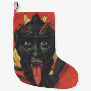Red Krampus Switch Liten Julstrumpa