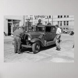 Red Krona Gas Station, 1940-talet Poster