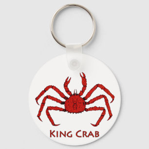 Red Kung Crab (illustration av färg) Nyckelring