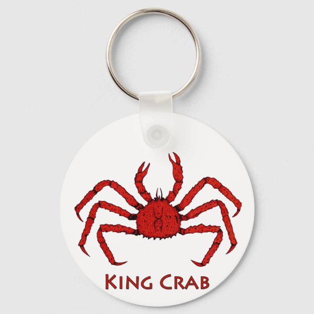 Red Kung Crab (illustration av färg) Nyckelring (Framsida)