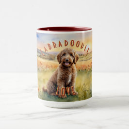 Red Labradoodle, Anpassadet Farm Sunrise Mugg