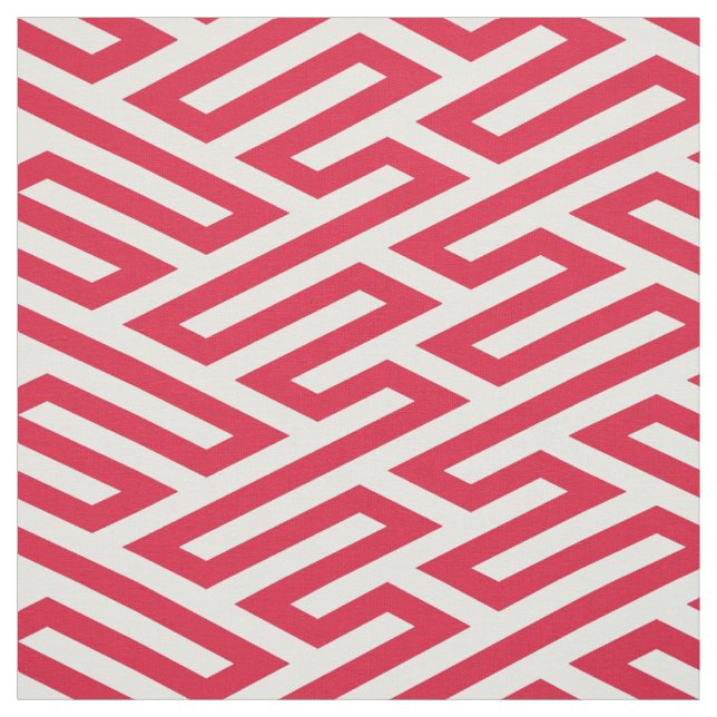 Red Labyrint Maze Geometric Tyg (Provkarta)