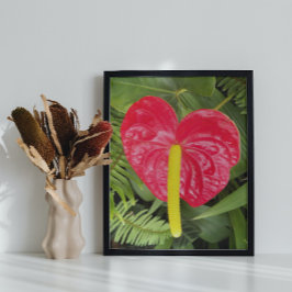 Red Laceleaf Bloom Blommigt Perfect Poster