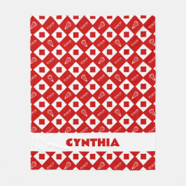 Red Lacrosse Argyle Mönster Fleece Blanket