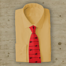 Red Lacrosse Black Sticks & Doted Linjer Mönster Slips