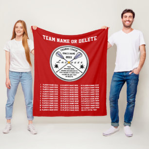 Red Lacrosse Coach Gift Ideas, ALL Player's Namn Fleecefilt