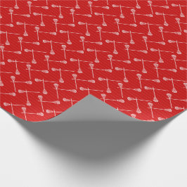 Red Lacrosse White Sticks Patterned Presentpapper
