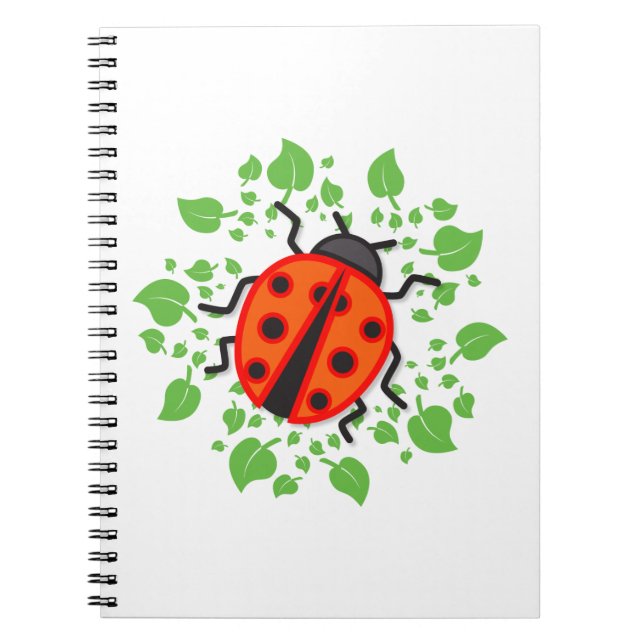 Red ladybug anteckningsbok med spiral (Framsidan)
