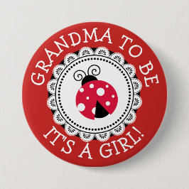 Red Ladybug Baby Shower Button Knapp