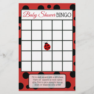 Red Ladybug Baby Shower Games Flygblad