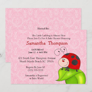 Red Ladybug Baby Shower-inbjudan Inbjudningar