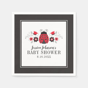 Red Ladybug Baby Shower Napkin Pappersservett