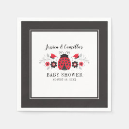 Red Ladybug Baby Shower Napkin Pappersservett