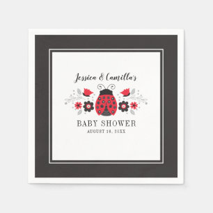 Red Ladybug Baby Shower Napkin Pappersservett