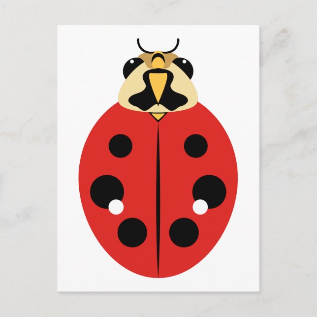 Red Ladybug Beetle Vykort (Framsida)