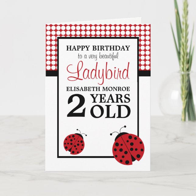 Red Ladybug Children's Birthday Kort (Framsida)