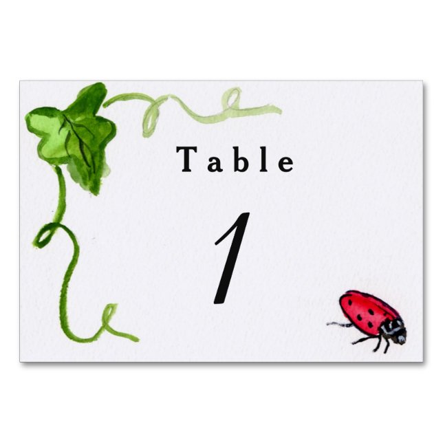 Red Ladybug Garden Anpassningsbar Number Bord-kort Bordsnummer (Framsidan)
