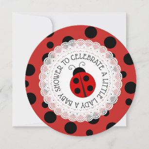 Red Ladybug Girl Baby Shower-inbjudningar Inbjudningar