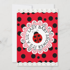 Red Ladybug Girl's Baby Shower Inbjudningar