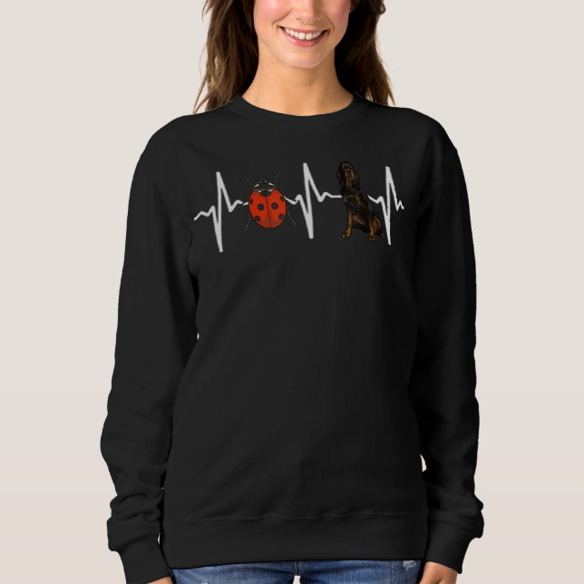 Red Ladybug Gordon Setter Heartslag Hund T Shirt (Framsida)