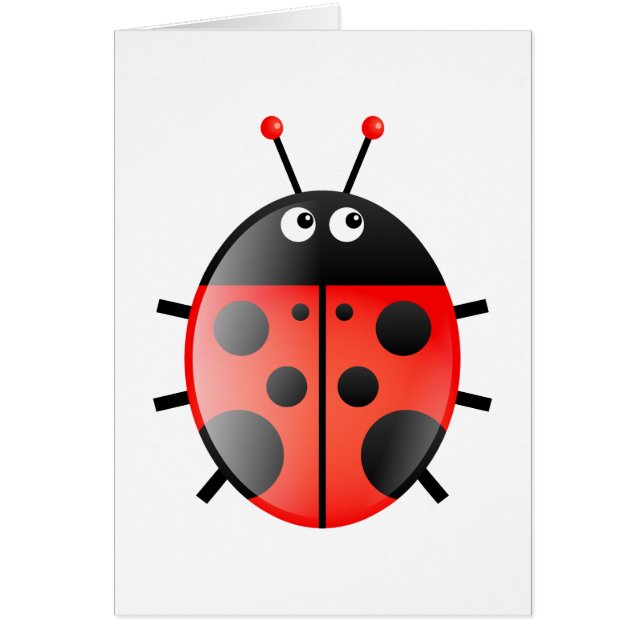 Red Ladybug Hälsningskort (Framsidan)