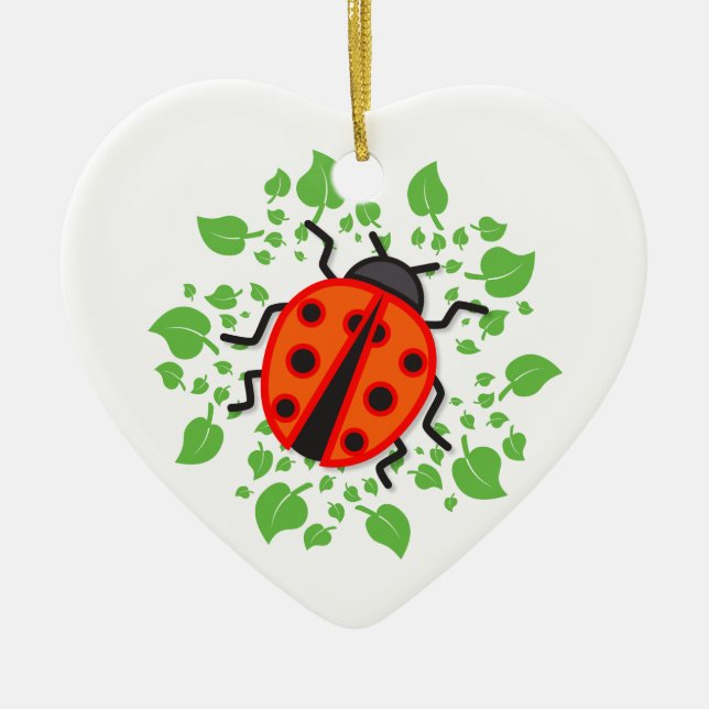 Red ladybug julgransprydnad keramik (Framsidan)