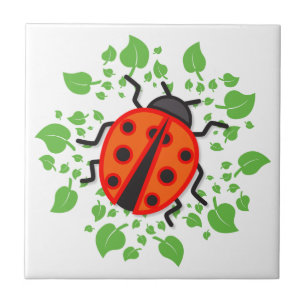 Red ladybug kakelplatta