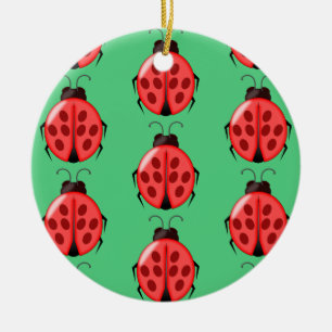 Red Ladybug Mönster Julgransprydnad Keramik