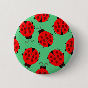 Red Ladybug Mönster Knapp