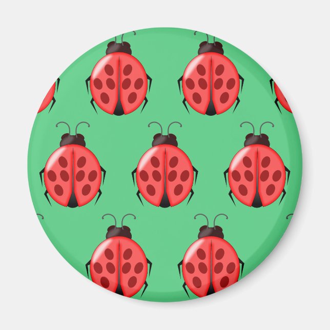 Red Ladybug Mönster Magnet (Framsidan)
