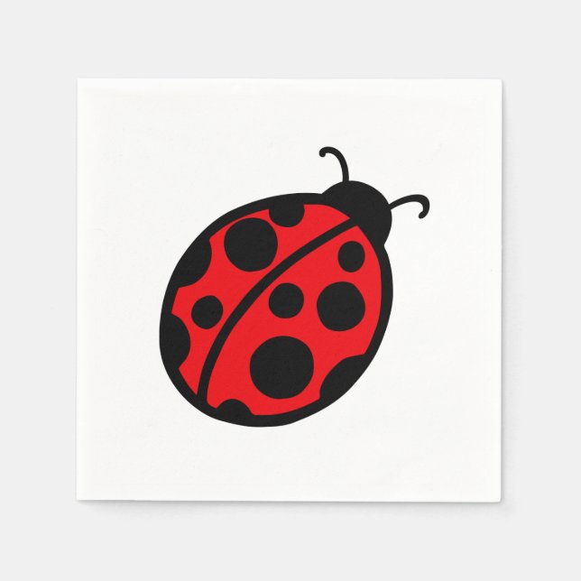 Red Ladybug Napkins Pappersservett (Framsidan)
