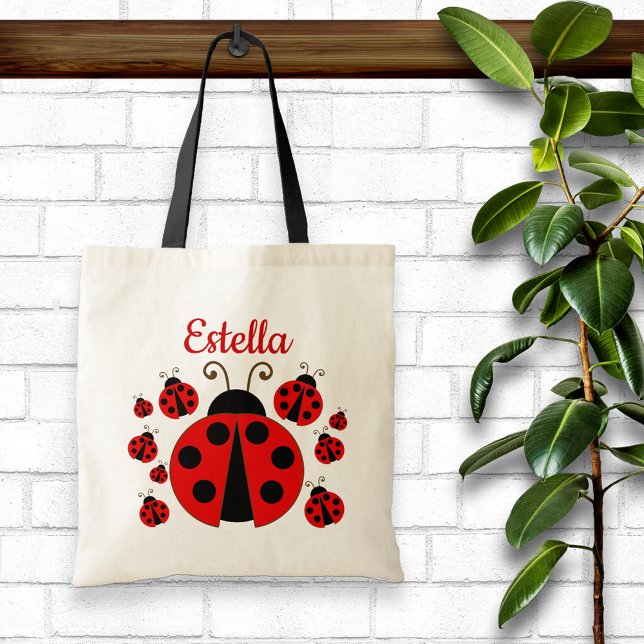 Red Ladybug Personlig Tote Bag Tygkasse (Skapare uppladdad)