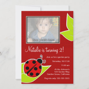 Red Ladybug Photo Inbjudan
