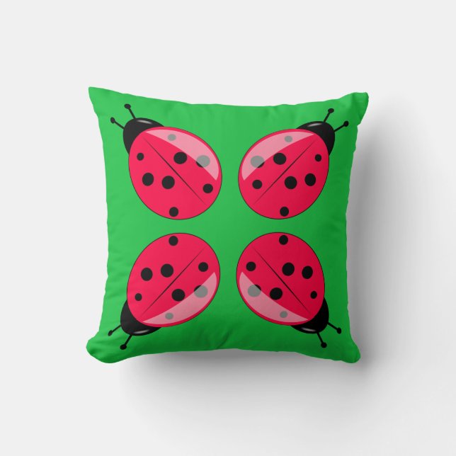 Red Ladybug Pillow Kudde (Framsida)