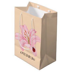 Red Ladybug rosa Lily Flower Custom Name Girl