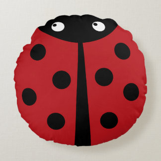 Red Ladybug Round Dekorativ kudde