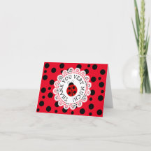 Red Ladybug Tackkort