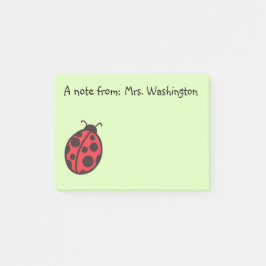 Red Ladybug Teacher's Post it Notes Gift Post-it Block