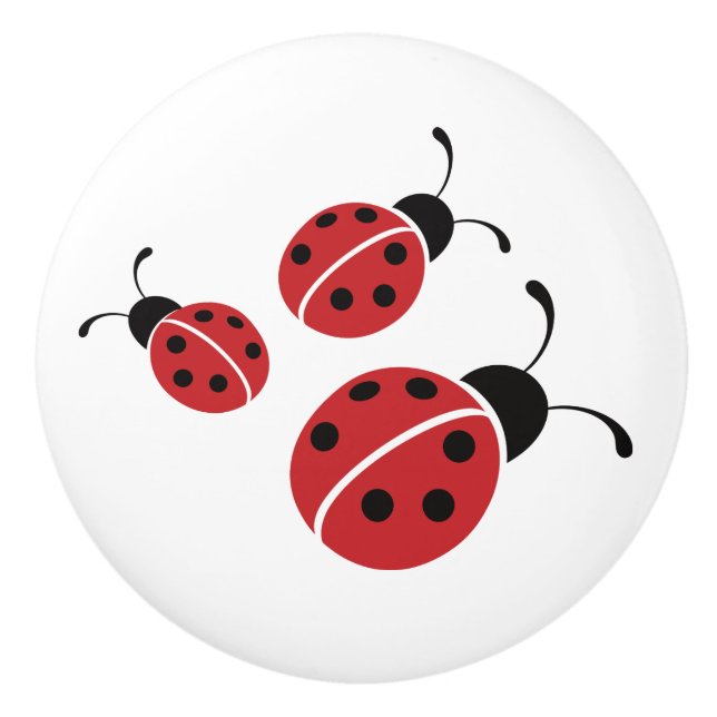 Red Ladybug Trio Knopp (Framsidan)