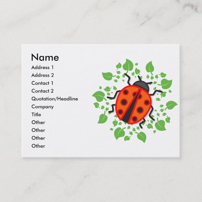 Red ladybug visitkort (Framsida)
