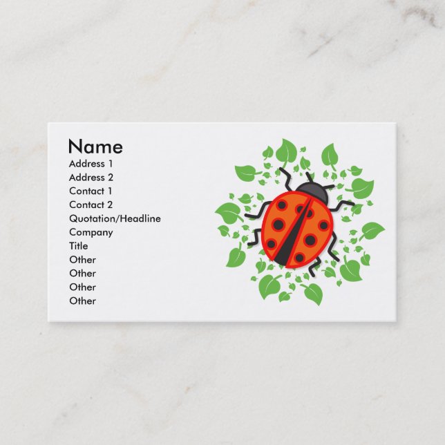 Red ladybug visitkort (Framsida)