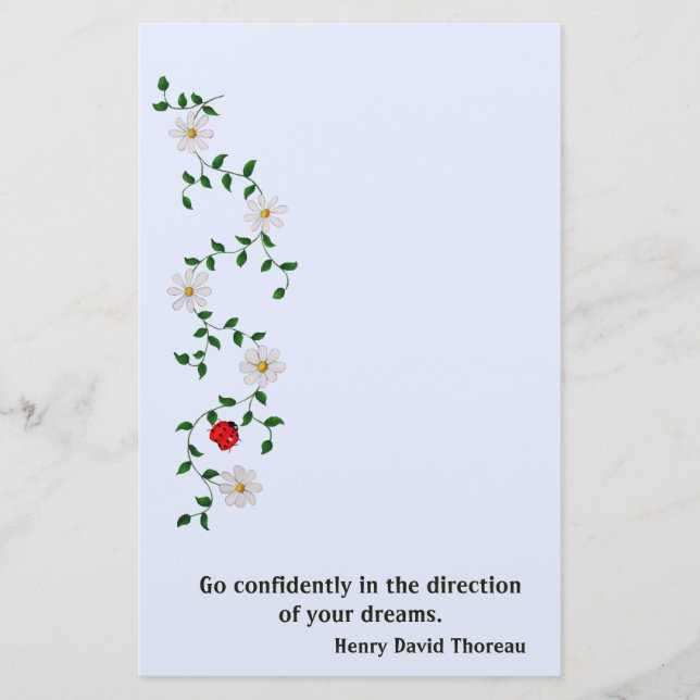 Red Ladybug, vita Daisy, uppmuntran Brevpapper (Framsida)