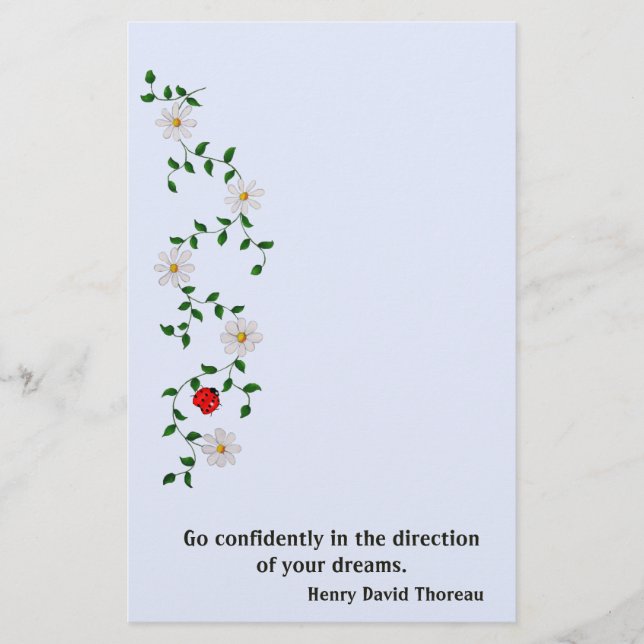 Red Ladybug, vita Daisy, uppmuntran Brevpapper (Framsida)