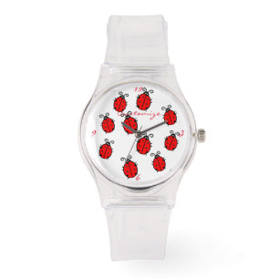 Red Ladybugs Crawling Thunder_Cove Armbandsur