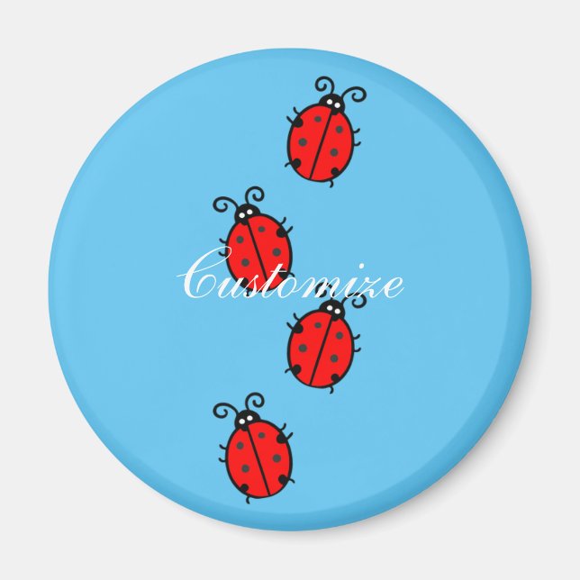Red Ladybugs Crawling Thunder_Cove Magnet (Framsidan)